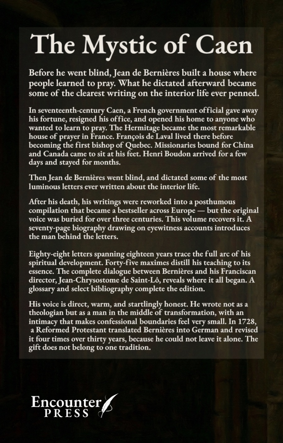 The Mystic of Caen - Back Cover