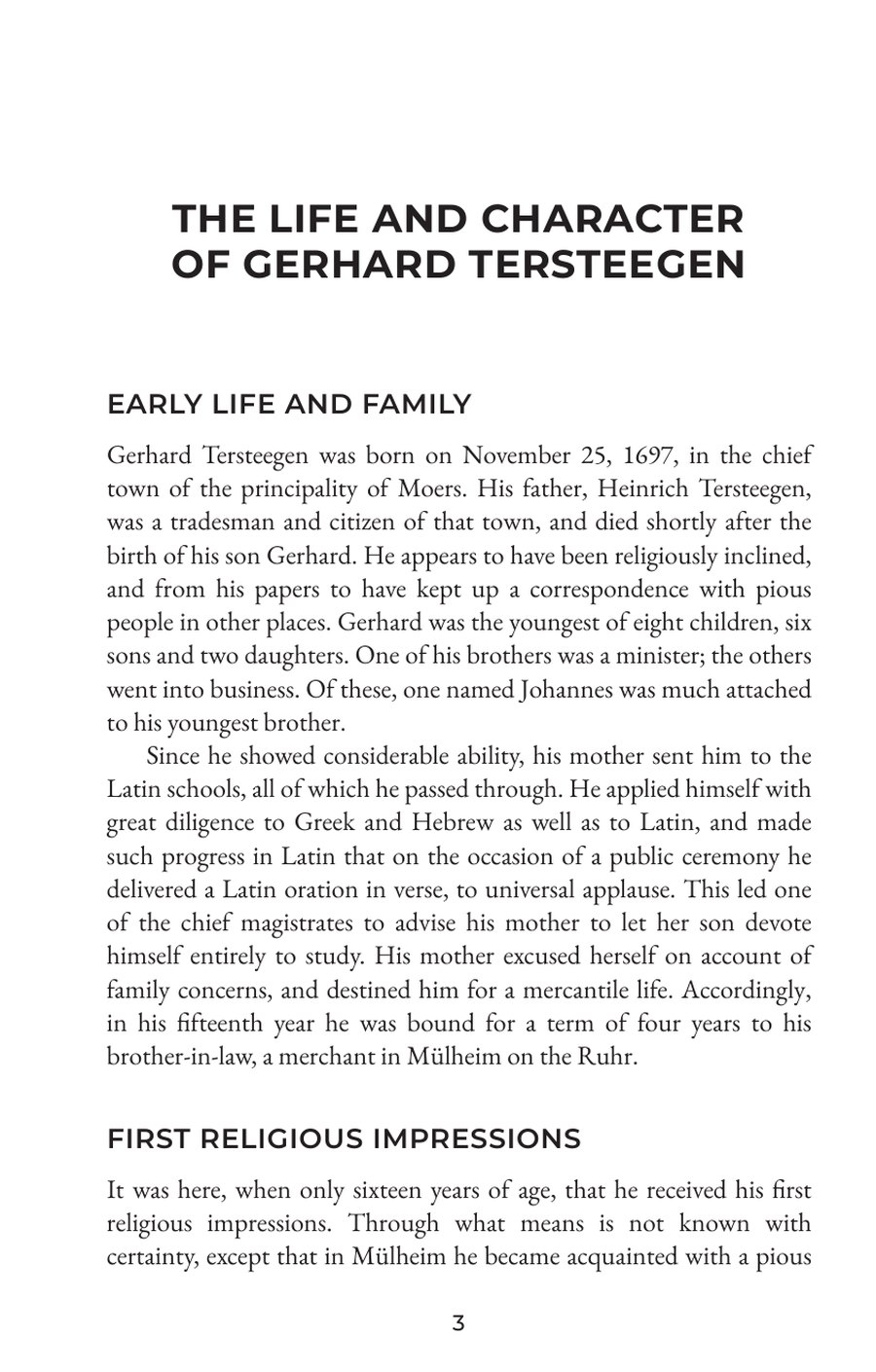 Page 1 of Part One, The Life, as set in the printed book