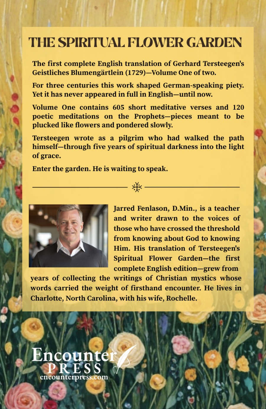 The Spiritual Flower Garden - Volume I Back Cover